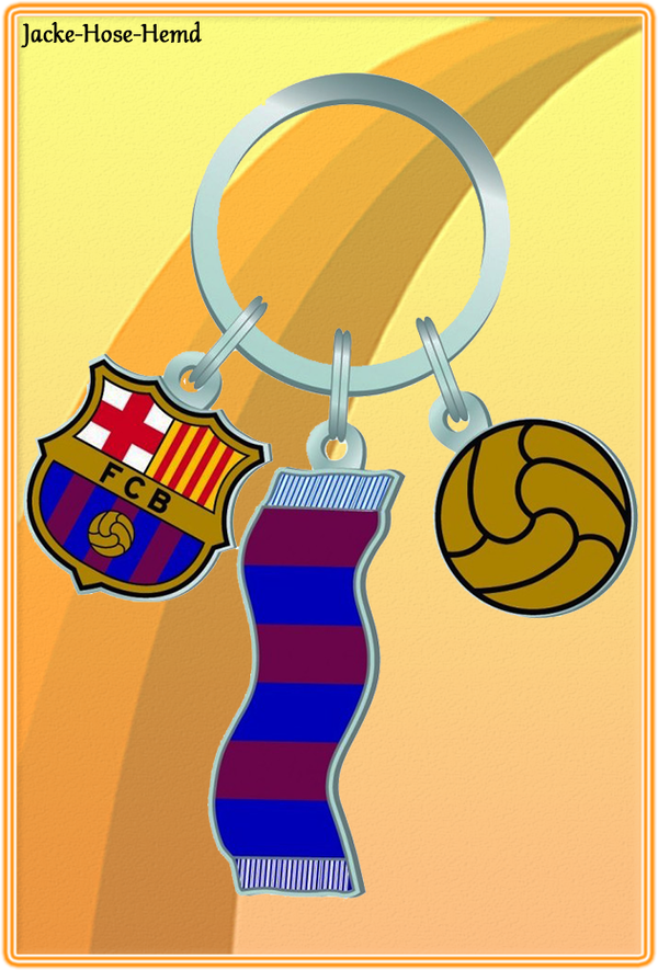 FC Barcelona Schlüsselanhänger Traditionswappen Logo Ball Schal