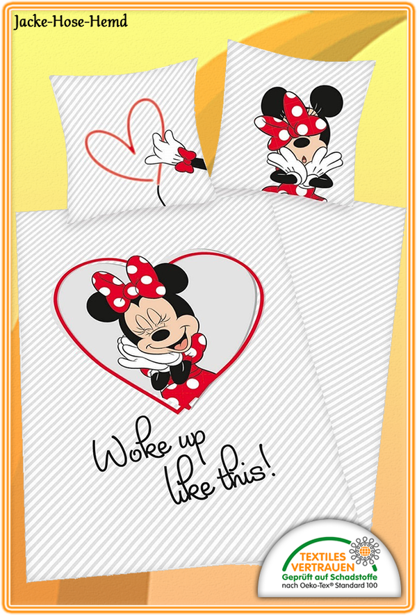 Bettwäsche Walt Disney Herz Minnie Mouse Gr. 135x200cm