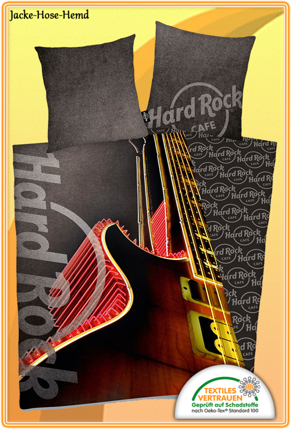 Bettwäsche Hard Rock Cafe Übergröße Gitarre Gr. 155x220cm