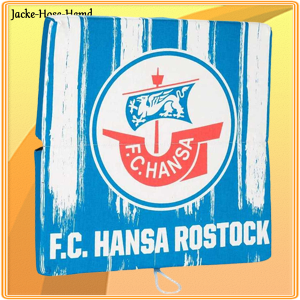 Sitzkissen Klappkissen Kissen Logo F.C. Hansa Rostock Blau Weiß Gr. 33x33cm