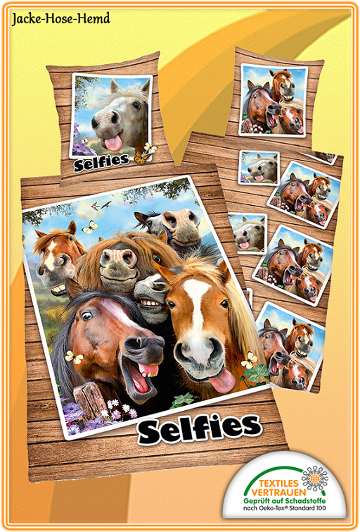 Bettwäsche Selfies Pferde - Motive