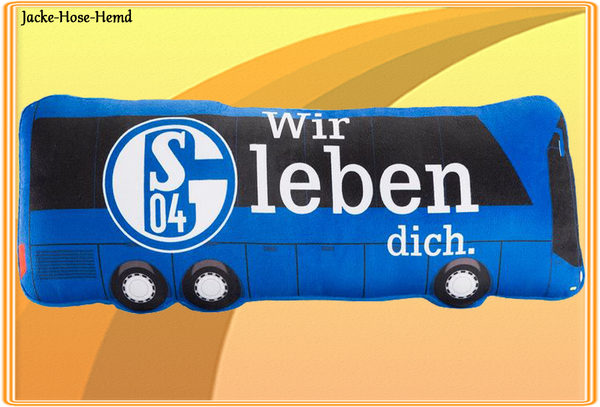 FC Schalke 04 Kissen Mannschaftsbus Logo Bus Blau Plüsch Gr. 50x18x10cm