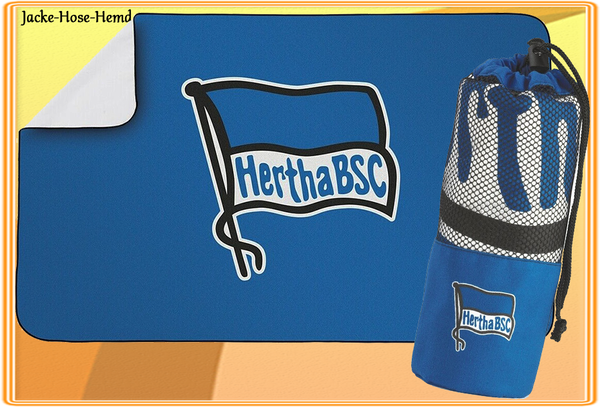 Hertha BSC Handtuch Sporthandtuch Badetuch Strandtuch Mesh-Bag Gr. 80x130 cm