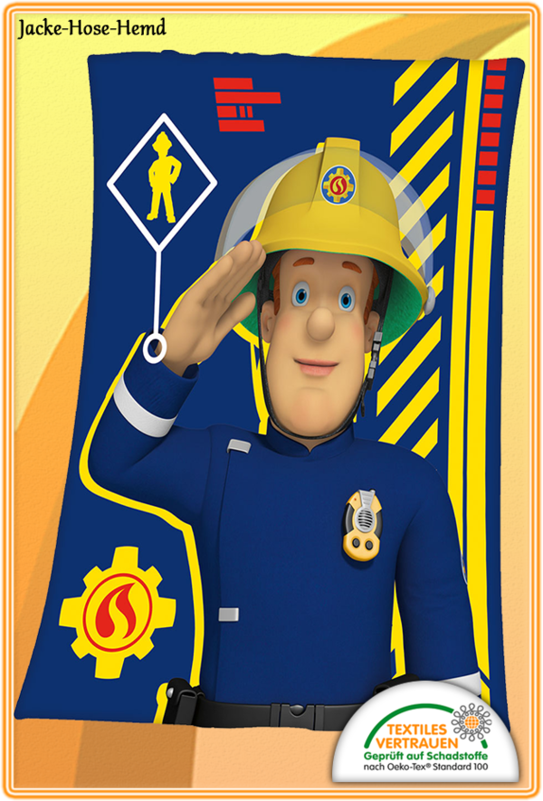 Kuscheldecke Feuerwehrmann SAM Blau Gr. 130x160cm