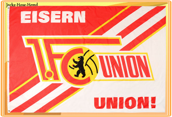 Zimmerflagge Fahne 1.FC Union Berlin Flagge Ösen Logo Eisern Union Gr: 120x180cm