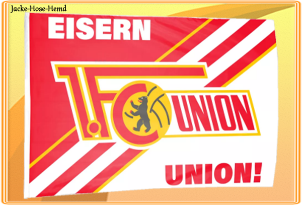 Stockfahne Fahne 1. FC Union Berlin Flagge Zimmerfahne Eisern Union Gr: 100x150cm