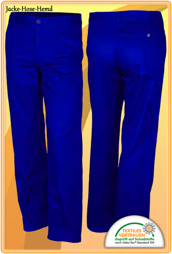 Arbeitshose Bundhose Kornblau Baumwolle Arbeitsbundhose Kurzgröße 24 bis 29 Schlankgröße 90 bis 110