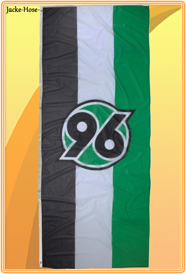 Hannover 96 Hissfahne Fahne Flagge mit Karabiner Logo S-W-G Gr. 120x300cm