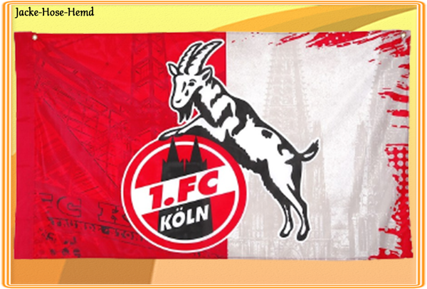 1. FC Köln Zimmerfahne Wandfahne Fahne mit Ösen Logo  Flagge Gr. 140x90 cm