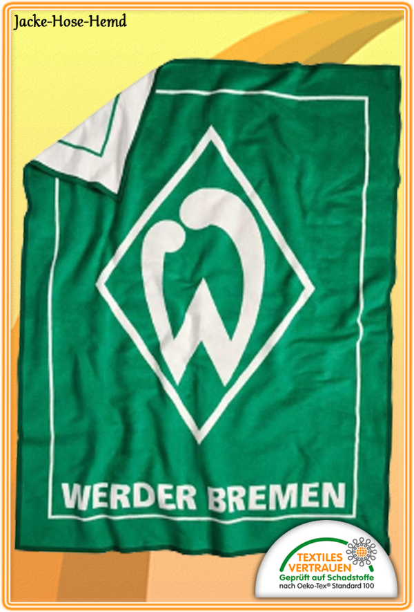 Decke SV Werder Bremen Logo Wappen Kuscheldecke Veloursdecke Gr. 150x200cm
