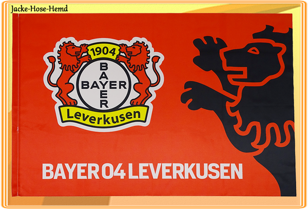 Zimmerfahne Bayer 04 Leverkusen Hissfahne Fahne Flagge Löwe Gr. 90x60cm